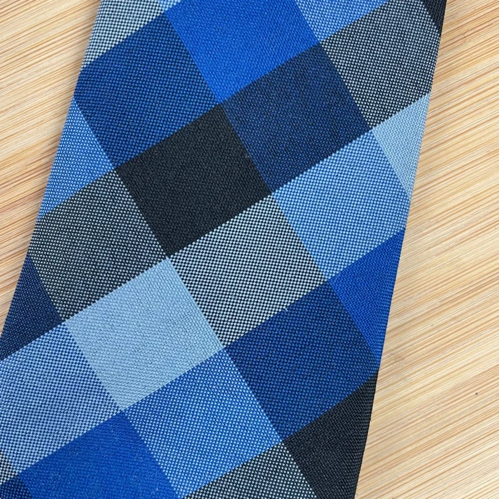 Dennis‎ Uniforms Kids Blue Plaid Hastings School Uniform Clip On Tie Made in USA